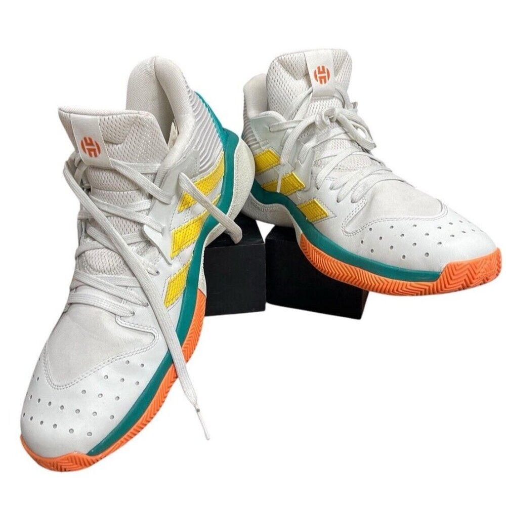 Adidas James Harden Men’s Sneakers GoWitYoMove  White Yellow Orange Size 11.5